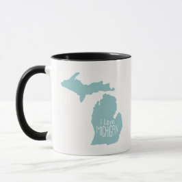 I Kärlek Michigan Blue Grått Mugg