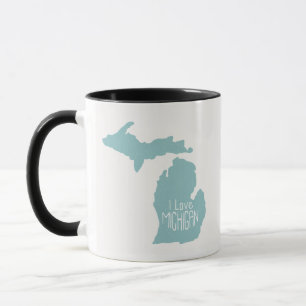I Kärlek Michigan Blue Grått Mugg
