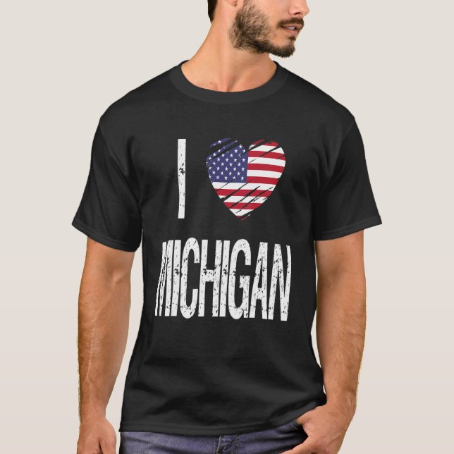 I Kärlek Michigan T Shirt (Framsida)