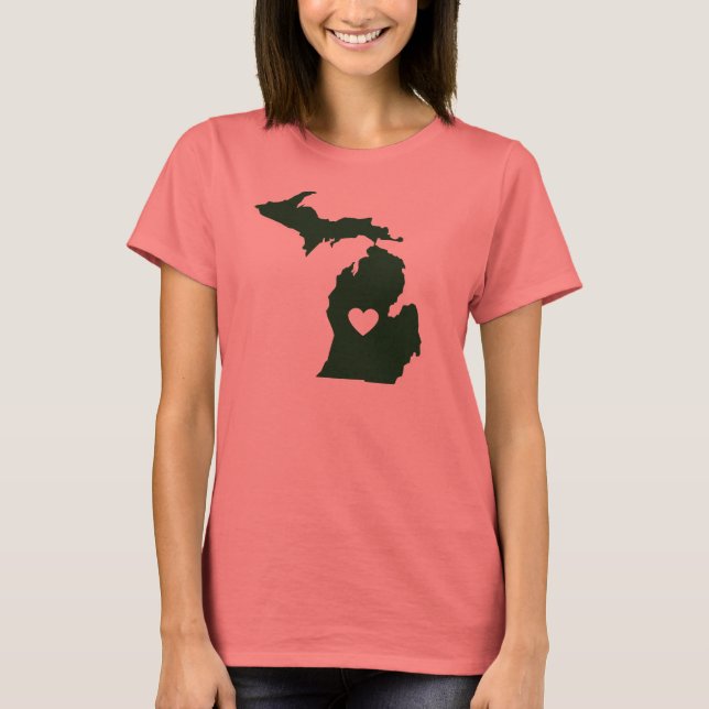 I Kärlek Michigan Tee Shirt (Framsida)