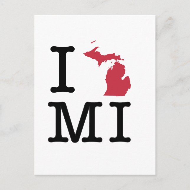 I Kärlek Michigan Vykort (Framsida)