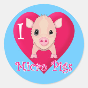 I Kärlek Micro Grisar Runt Klistermärke