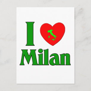 I Kärlek Milan Italien Vykort