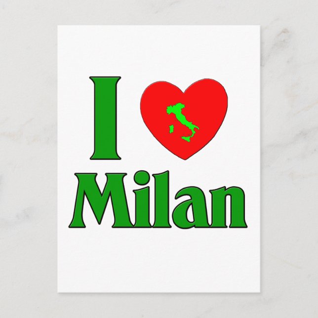 I Kärlek Milan Italien Vykort (Framsida)