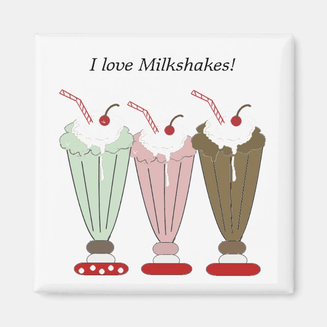 I Kärlek Milkshakes Magnet (Framsidan)