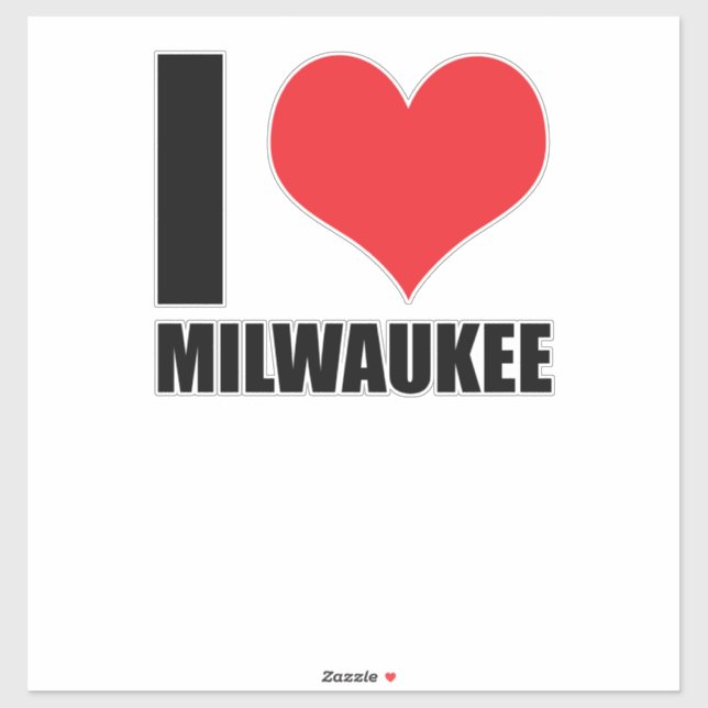 I kärlek Milwaukee Klistermärken (Ark)