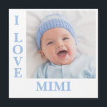 I Kärlek Mimi Typography Photo Magnetic Card<br><div class="desc">Söt fotokort med I L-O-V-E Mimi-typografi.  Lägg till ett eget foto för anpassning. Så söt!</div>