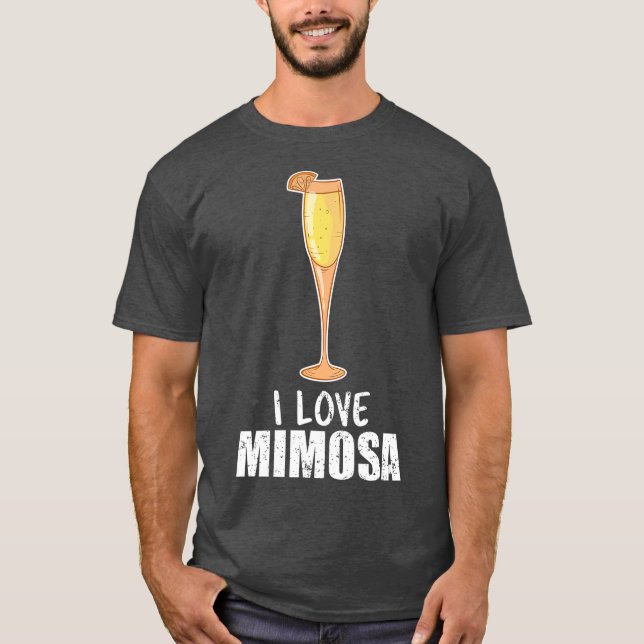I Kärlek Mimosa Cocktail Champagne Citrus Juice T Shirt (Framsida)