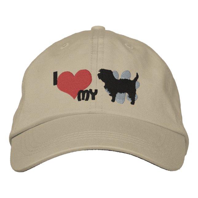I Kärlek min affenpinscher Embroized Hat Broderad Keps (Framsida)