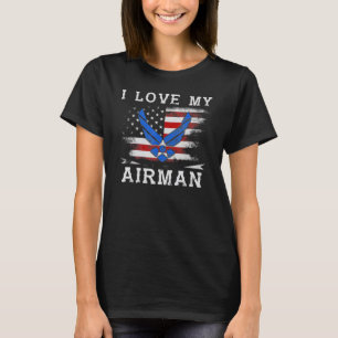 I Kärlek Min Airman Airman Fiancee Military Airman T Shirt