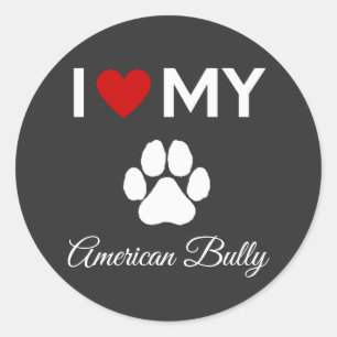 I kärlek, min amerikanska Bully hund-anpassningsba Runt Klistermärke
