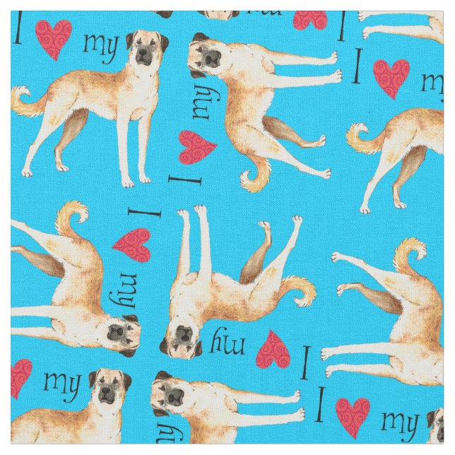I Kärlek min Anatolian Shepherd Hund Tyg (Närbild)