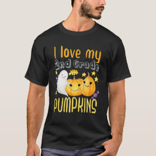 I Kärlek Min andra Klass Pumpkins Funny Teacher Ha T Shirt