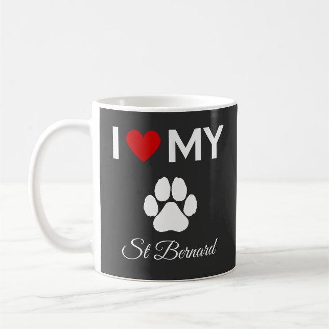 I kärlek min anpassningsbar av hund St Bernard Kaffemugg (Vänster)