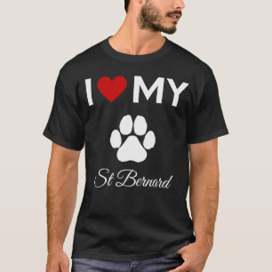 I kärlek min anpassningsbar av hund St Bernard T Shirt
