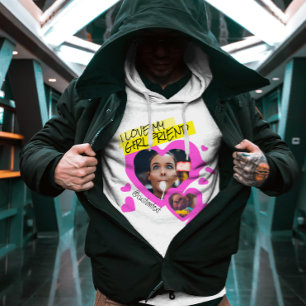 I kärlek, min anpassningsbar för flickvän, fototex hoodie