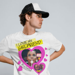 I kärlek, min anpassningsbar för flickvän, fototex t shirt