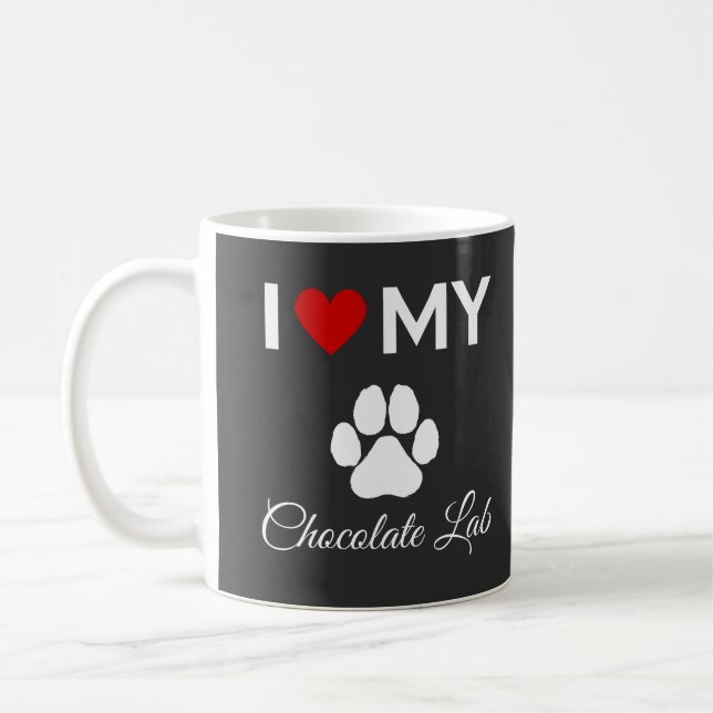 I kärlek min anpassningsbar för hund Chocolate Lab Kaffemugg (Vänster)