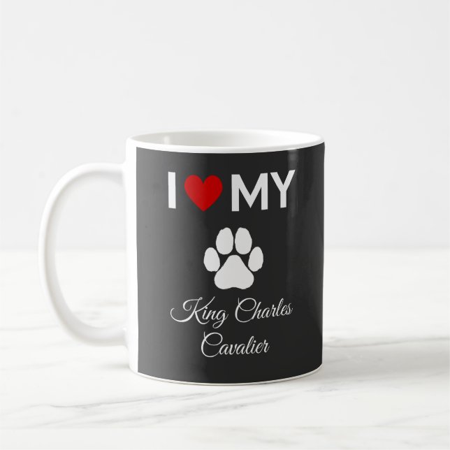 I kärlek min anpassningsbar Kung Charles Cavalier  Kaffemugg (Vänster)