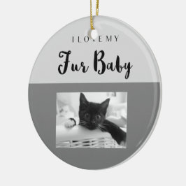 I Kärlek min Anpassningsbar Päls Baby med två foto Julgransprydnad Keramik