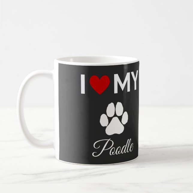 I kärlek min anpassningsbar Pudel hund Kaffemugg (Vänster)