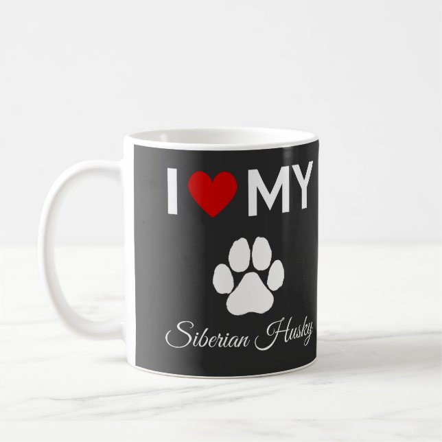 I kärlek min anpassningsbar Siberian husky hund Kaffemugg (Vänster)