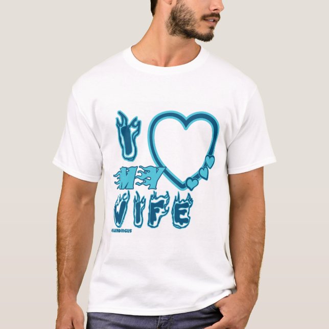 I Kärlek min Anpassningsbar T-shirt i BLUE  (Framsida)