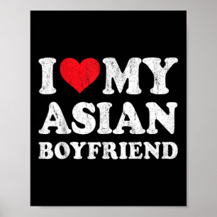 I Kärlek Min asiatiska boyvän Funny Girlvän Valent Poster