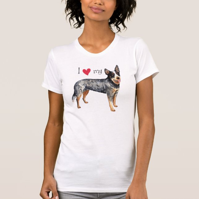 I Kärlek min australiska Cattle Hund T-shirt (Framsida)