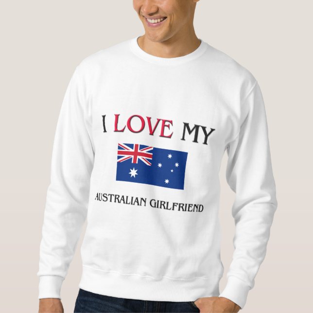 I Kärlek Min australiska flickvän Långärmad Tröja (Framsida)