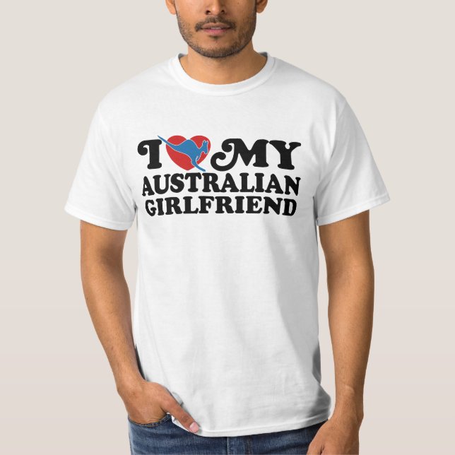 I Kärlek Min australiska flickvän T Shirt (Framsida)