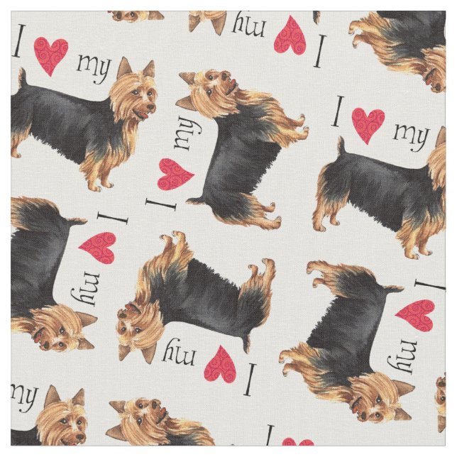 I Kärlek min australiska Terrier Tyg (Närbild)