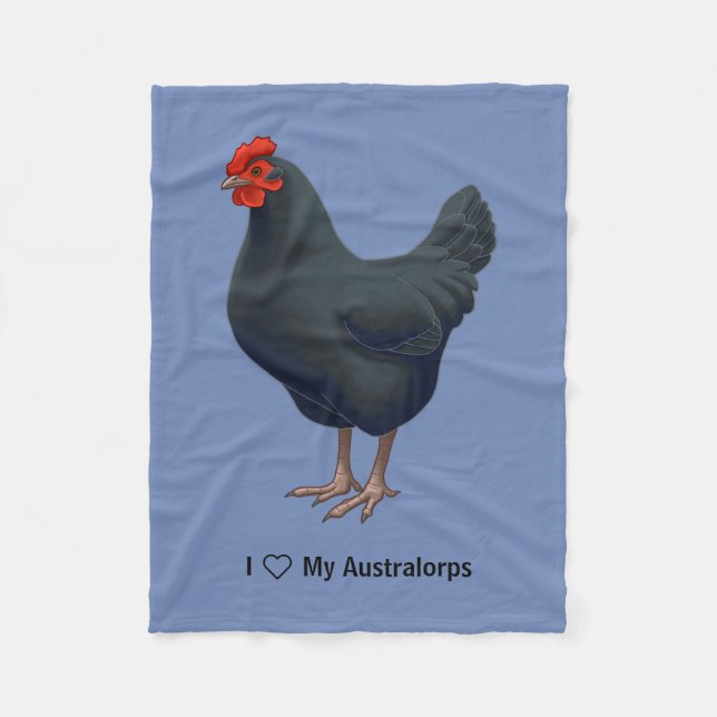 I Kärlek Min Australorp-kyckling Fleecefilt (Framsidan)