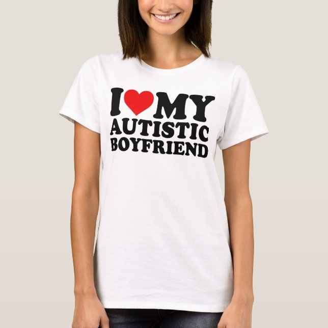 I Kärlek Min Autistic Boykompis T Shirt (Framsida)
