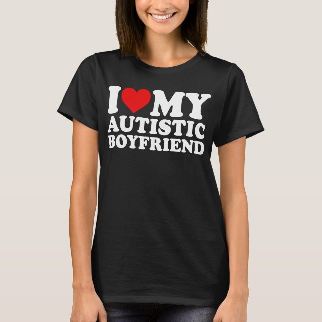 I Kärlek Min Autistic Boykompis T Shirt (Framsida)
