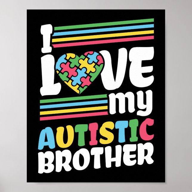 I kärlek min autistiska broder Autism Awareness Au Poster (Framsidan)