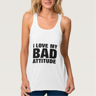 I KÄRLEK MIN BAD ATTITUDE Lustigt T-shirts & tankt Linne Med Racerback