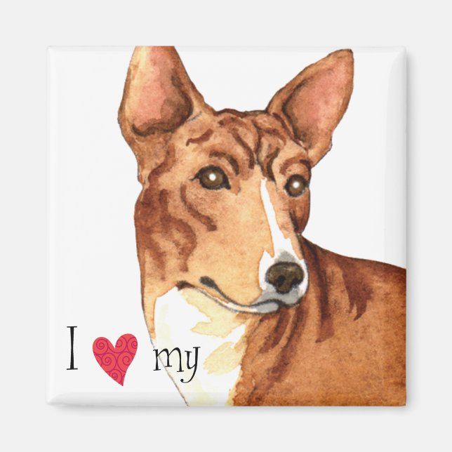 I Kärlek min Basenji Magnet (Framsidan)