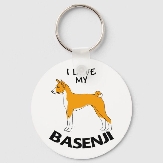 I Kärlek min Basenji Nyckelring (Framsida)