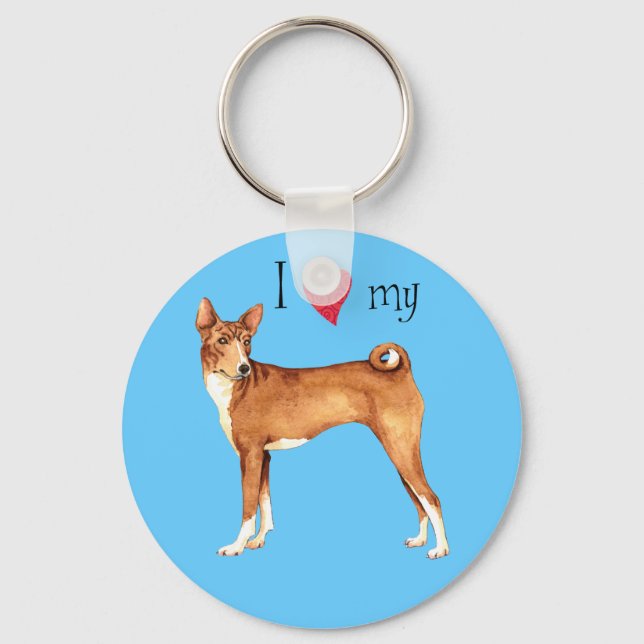 I Kärlek min Basenji Nyckelring (Framsida)