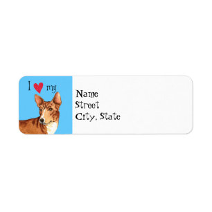 I Kärlek min Basenji Returadress Etikett