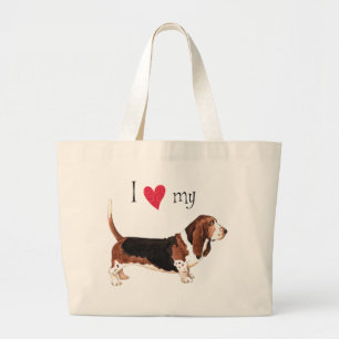 I Kärlek min Basset Hound Jumbo Tygkasse