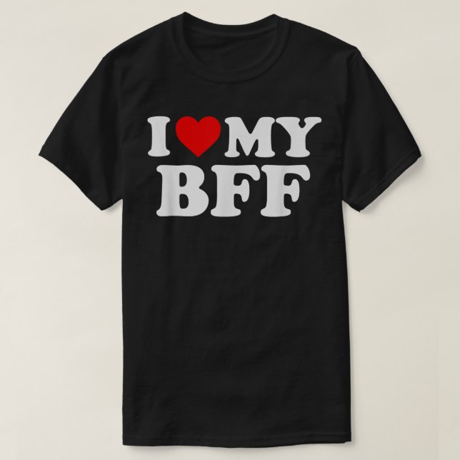 I Kärlek min bästa vän för BFF ForeverRed Heart T Shirt (Design framsida)