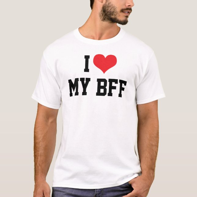 I Kärlek Min bästa vän för BFF T-Shirt (Framsida)