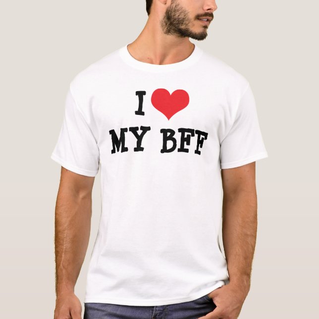I Kärlek Min bästa vän för BFF T-Shirt (Framsida)