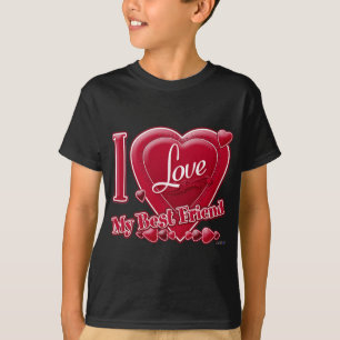 I Kärlek Min bäste vän röd - hjärtat T Shirt