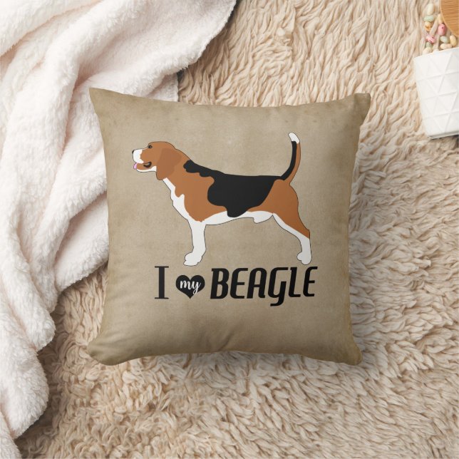 I Kärlek min Beagle Rustic Kudde (Filt)