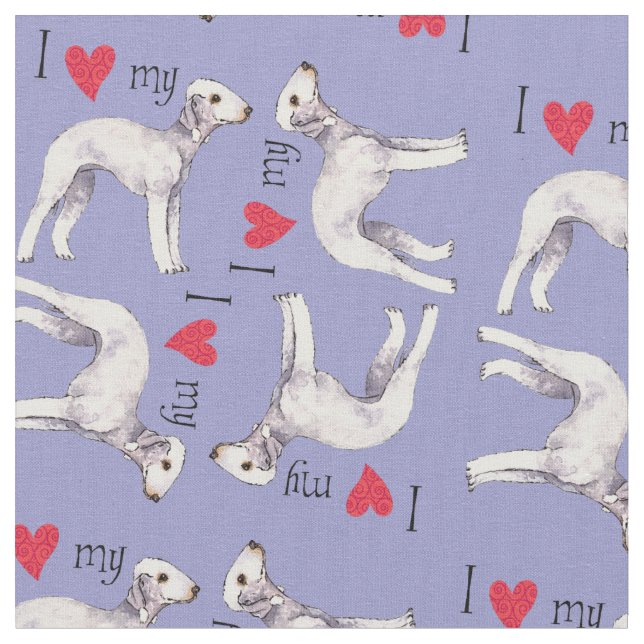 I Kärlek min Bedlington Terrier Tyg (Närbild)