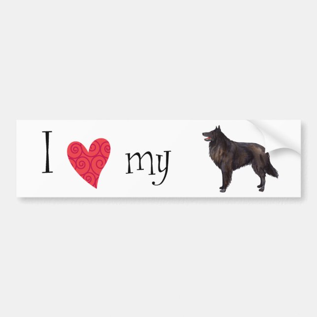 I Kärlek min belgiska fårhund Bildekal (Framsidan)