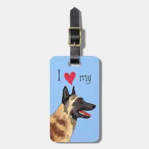 I Kärlek min belgiska Malinois Bagagebricka